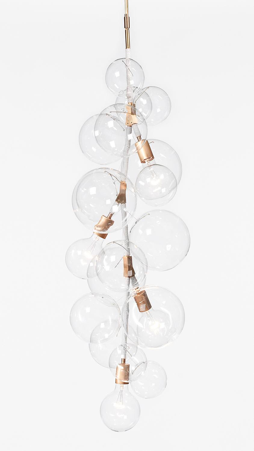 Four light vertical bubble chandelier