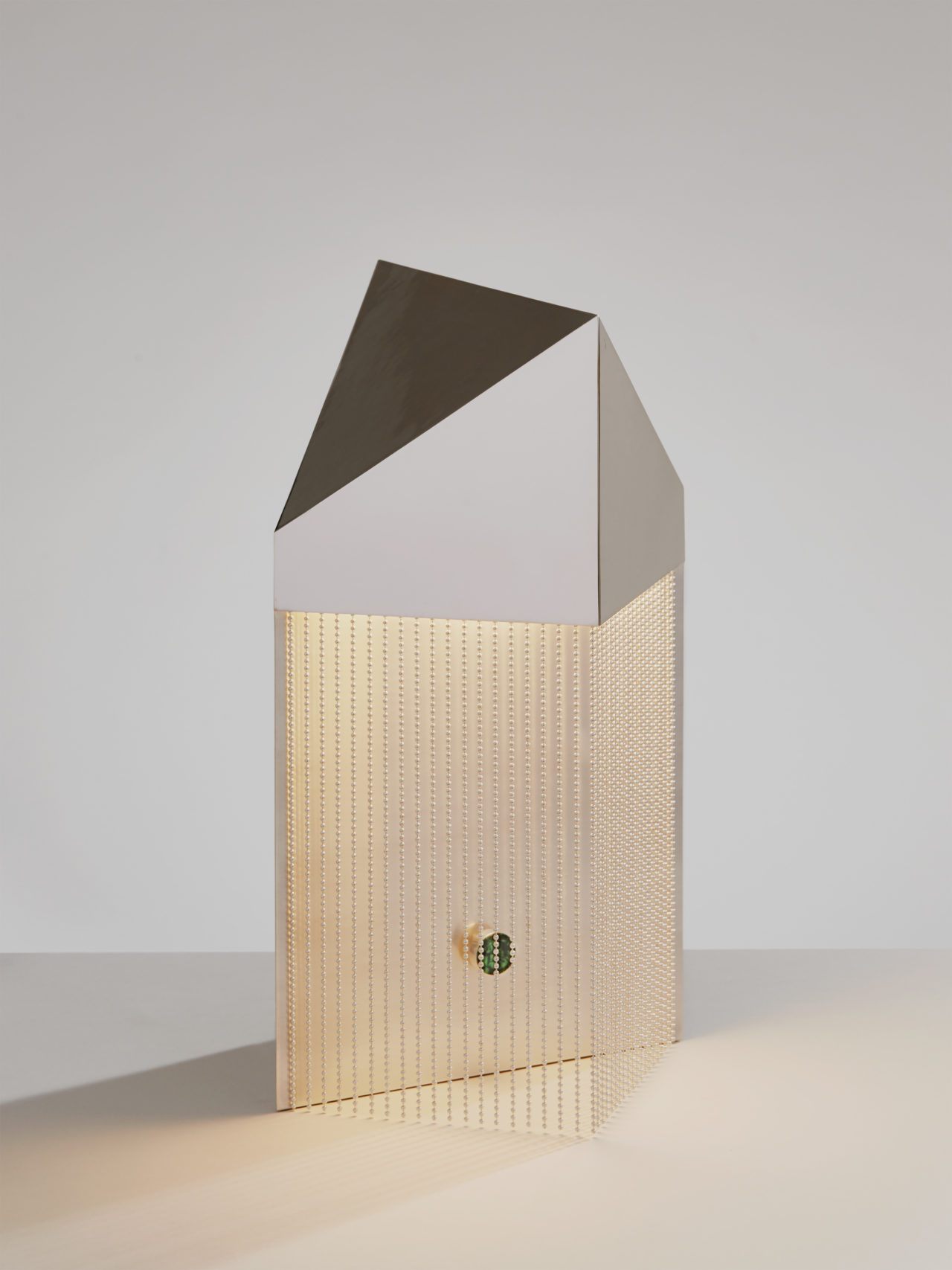 Pelle’s Silver Veil table lamp, made in collaboration with Russell Whitmore of Erie Basin