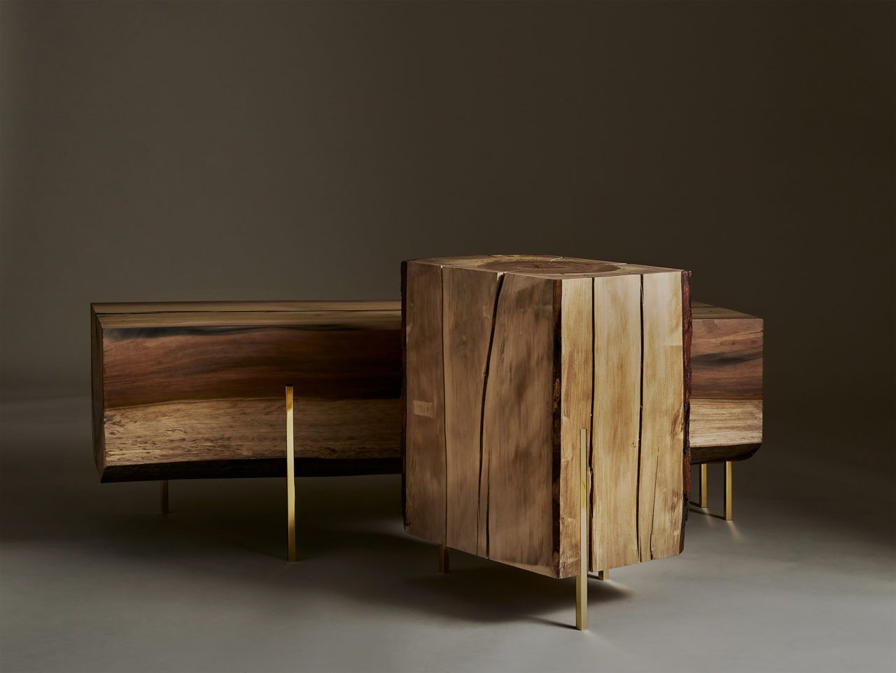 Pelle's Stiletto Bench III and End Table
