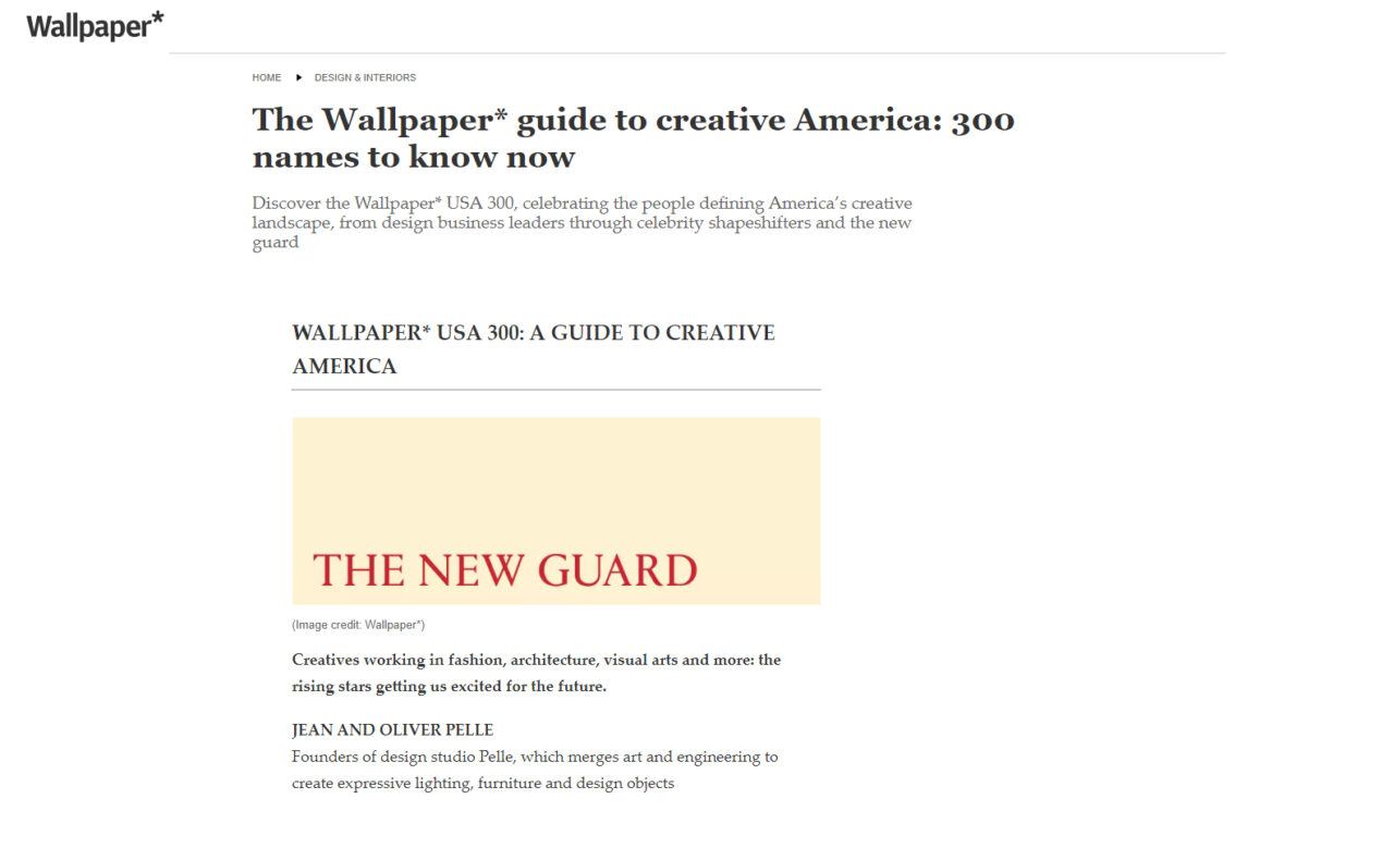 Screenshot of article from Wallpaper website