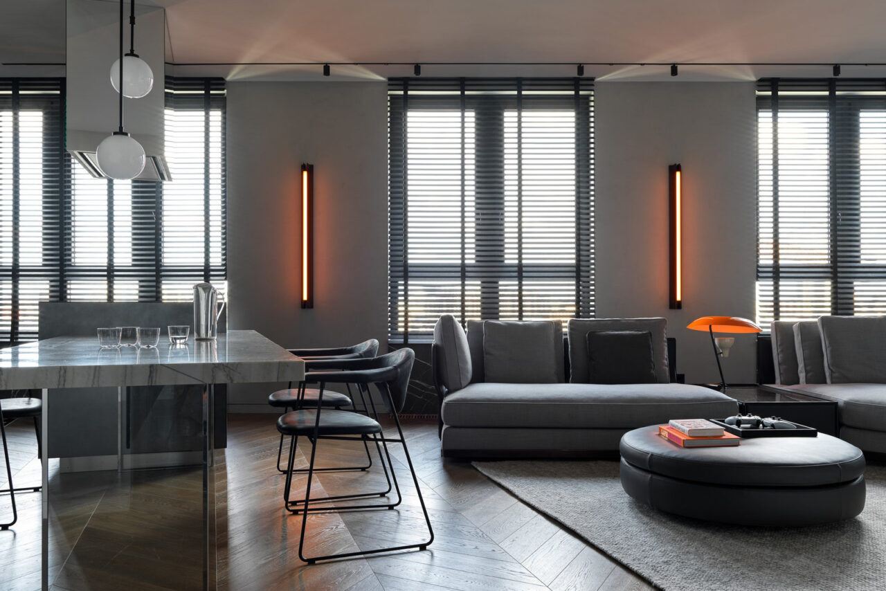 Pelle Beam 04 Sconce pair in a residence