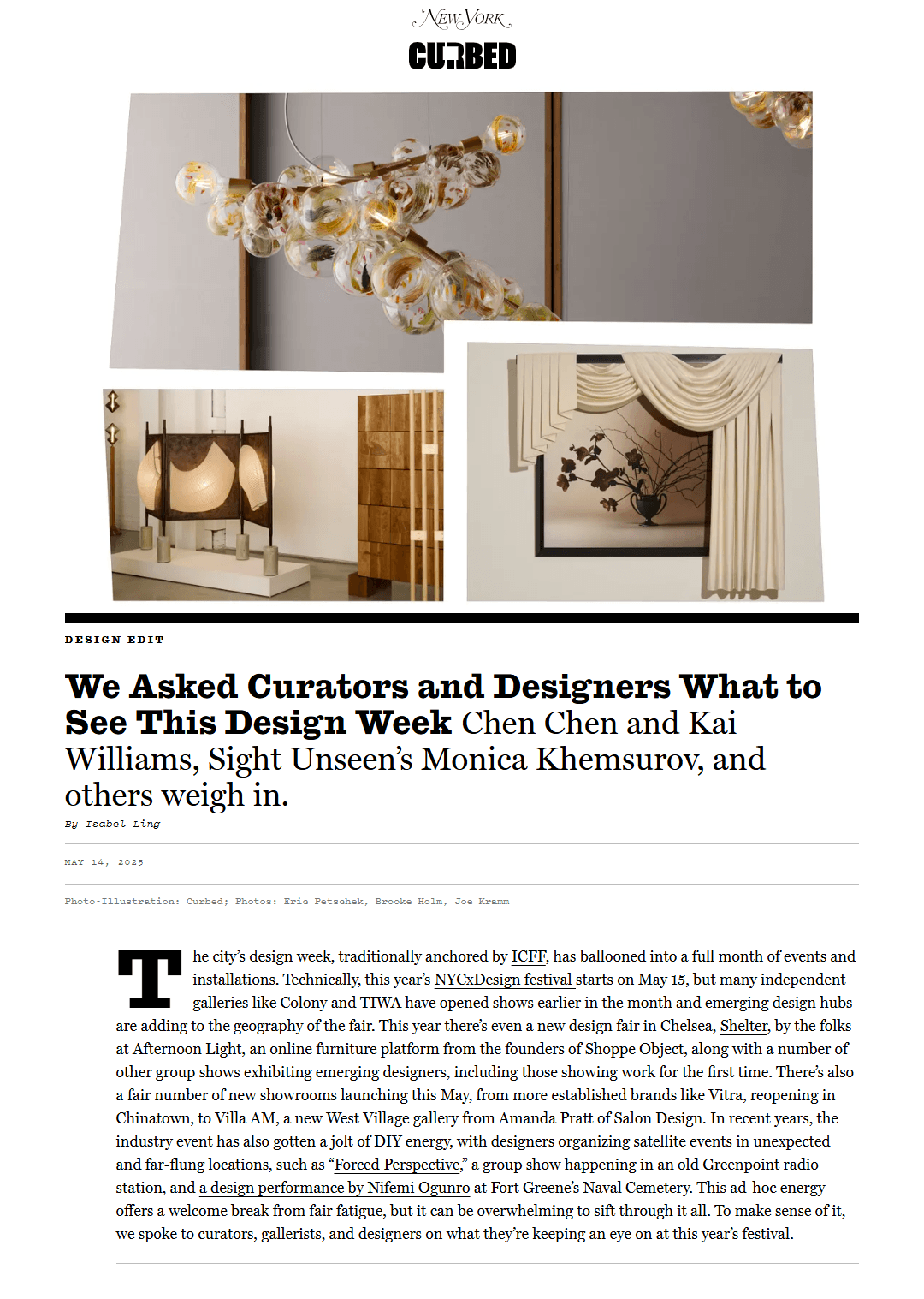 Screenshot of article from Curbed website