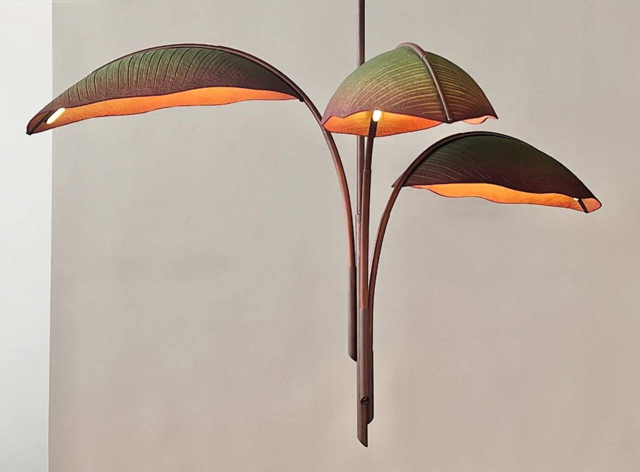 PELLE Nana Lure Chandelier with three fronds